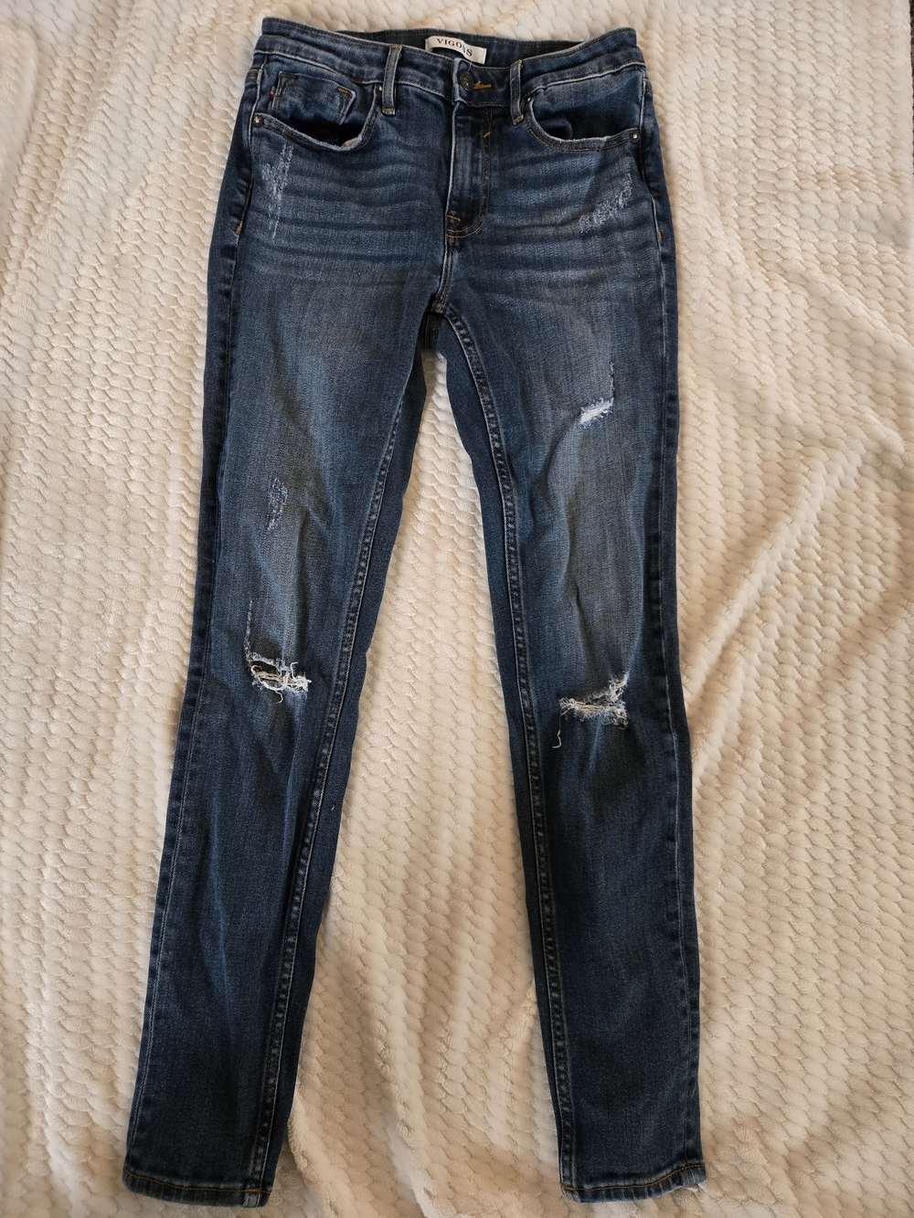 Vigoss Dark Blue Ripped Skinny Jeans